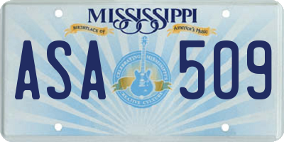 MS license plate ASA509
