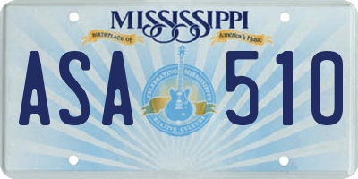MS license plate ASA510