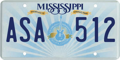 MS license plate ASA512