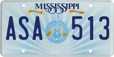 MS license plate ASA513