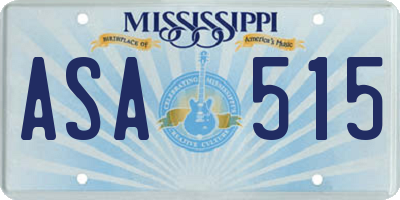 MS license plate ASA515