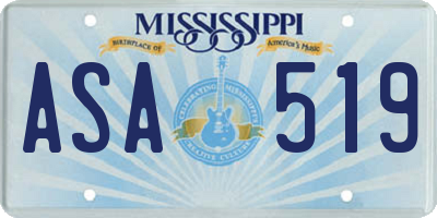 MS license plate ASA519