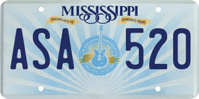 MS license plate ASA520