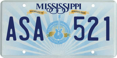 MS license plate ASA521