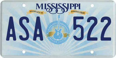 MS license plate ASA522