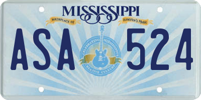 MS license plate ASA524