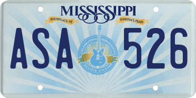 MS license plate ASA526