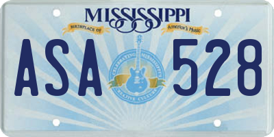 MS license plate ASA528