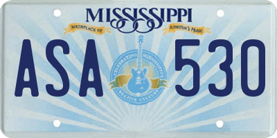 MS license plate ASA530