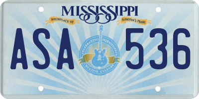 MS license plate ASA536
