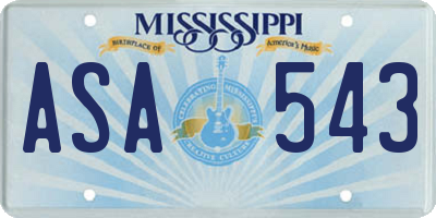 MS license plate ASA543