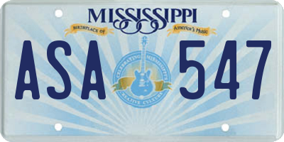 MS license plate ASA547