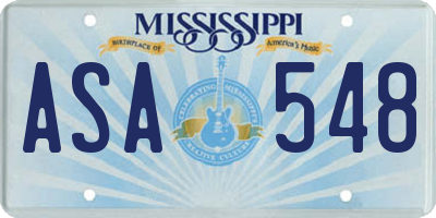 MS license plate ASA548