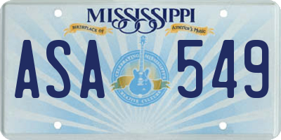 MS license plate ASA549