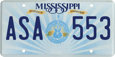 MS license plate ASA553