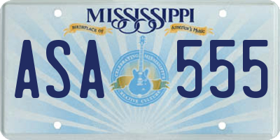 MS license plate ASA555