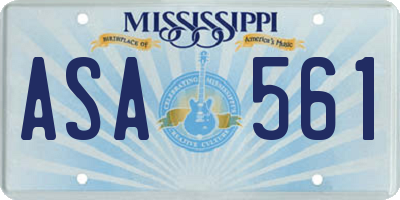 MS license plate ASA561