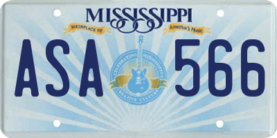 MS license plate ASA566