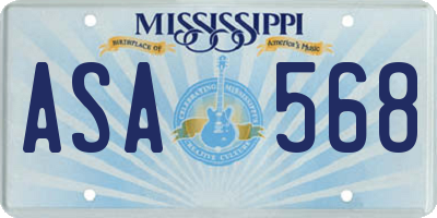 MS license plate ASA568