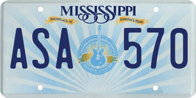 MS license plate ASA570