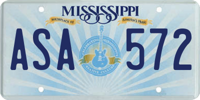 MS license plate ASA572