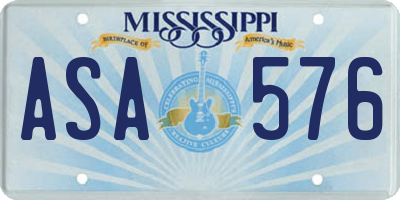 MS license plate ASA576