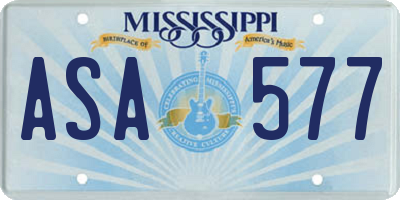MS license plate ASA577