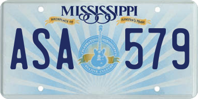 MS license plate ASA579