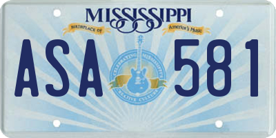 MS license plate ASA581