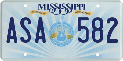 MS license plate ASA582