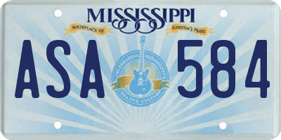 MS license plate ASA584