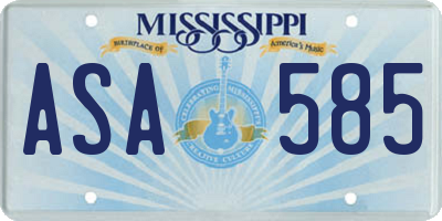 MS license plate ASA585