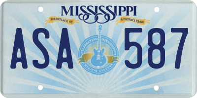 MS license plate ASA587