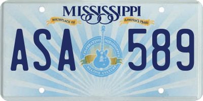MS license plate ASA589