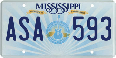 MS license plate ASA593