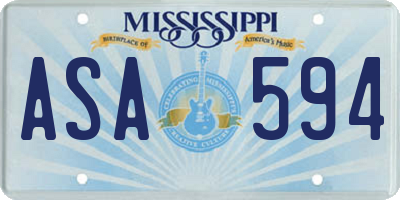 MS license plate ASA594