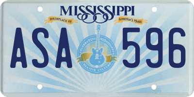 MS license plate ASA596