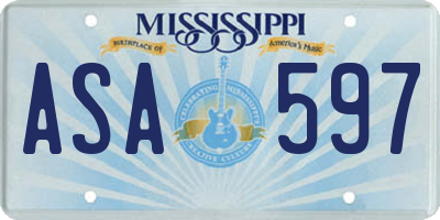 MS license plate ASA597