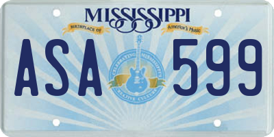 MS license plate ASA599