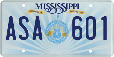 MS license plate ASA601