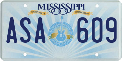 MS license plate ASA609