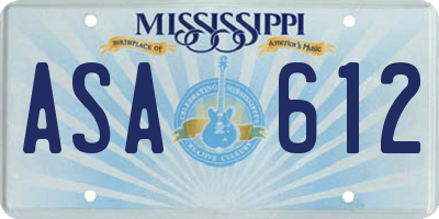 MS license plate ASA612