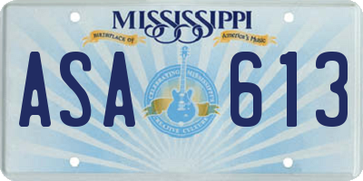 MS license plate ASA613