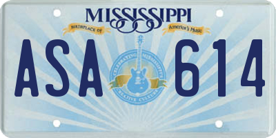 MS license plate ASA614