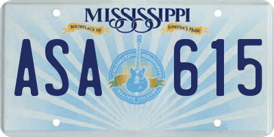 MS license plate ASA615