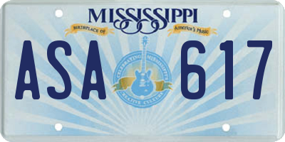 MS license plate ASA617