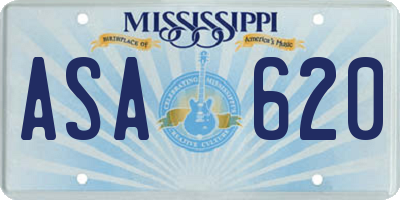 MS license plate ASA620
