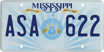 MS license plate ASA622