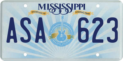 MS license plate ASA623