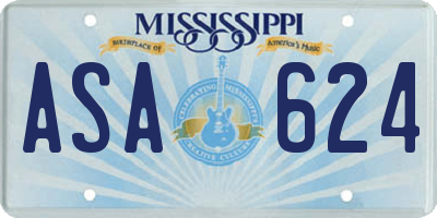 MS license plate ASA624